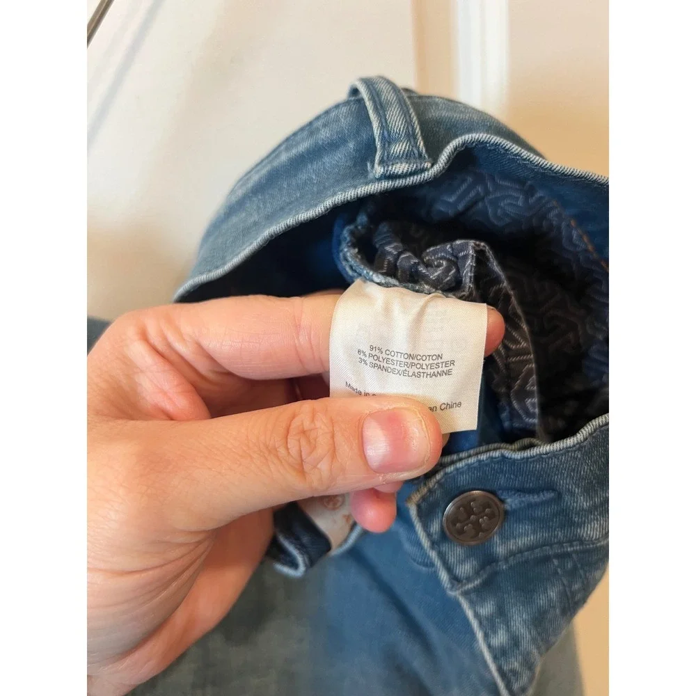 Tory Burch Womens Jeans Frayed Released Hem Blue 27